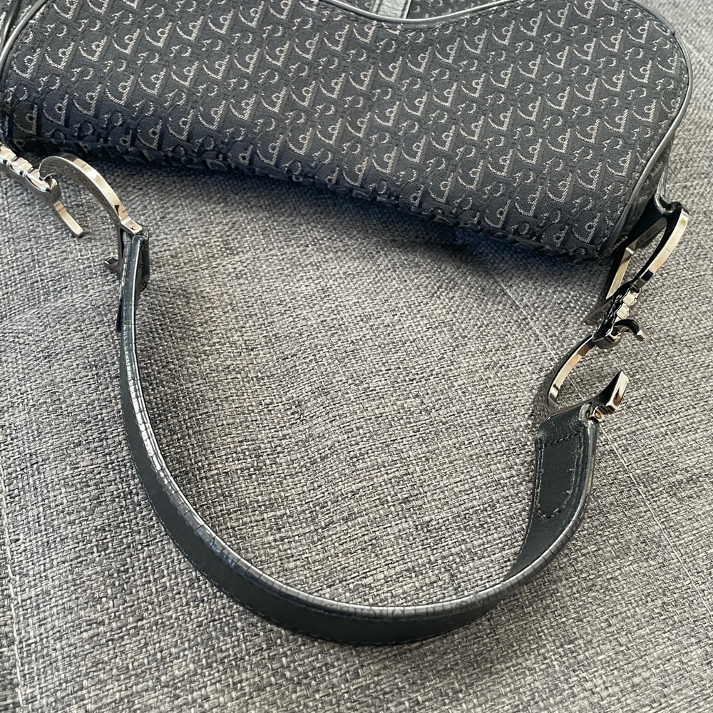 Christian Dior Black Trotter Canvas Double Saddle Bag - Picture 7 of 16